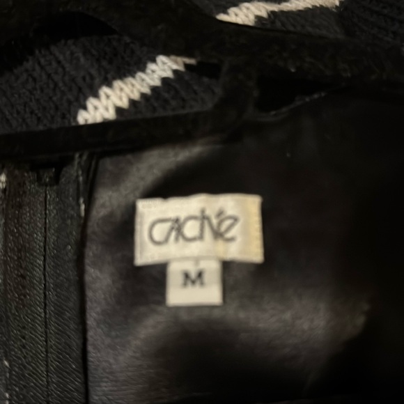 Caché Vintage Gray & Black Mesh Leopard Print Dress - Picture 11 of 11